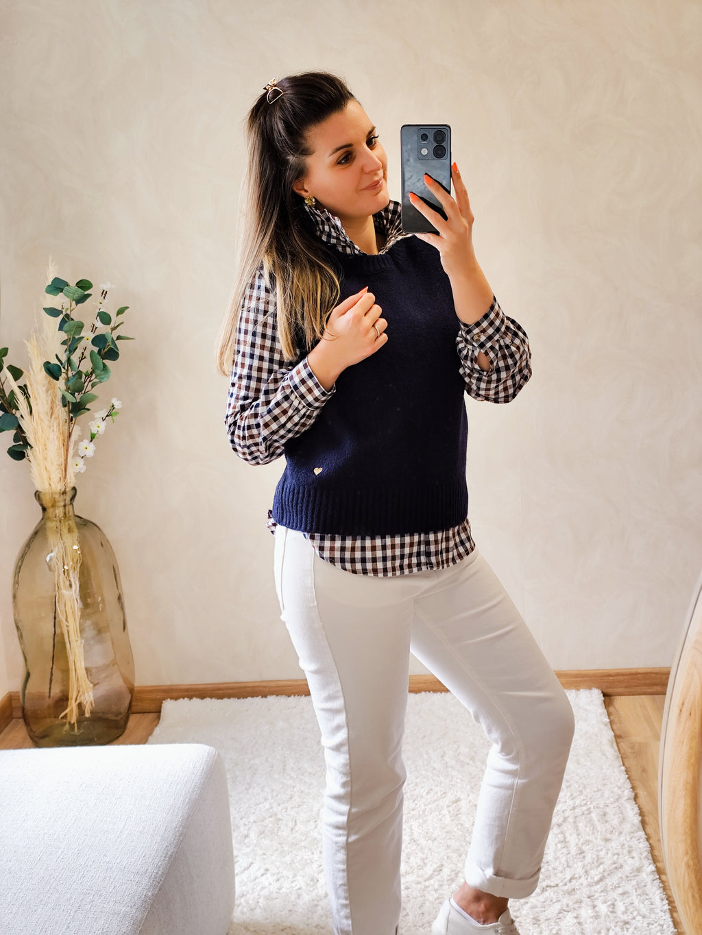 Pull sans manche marine