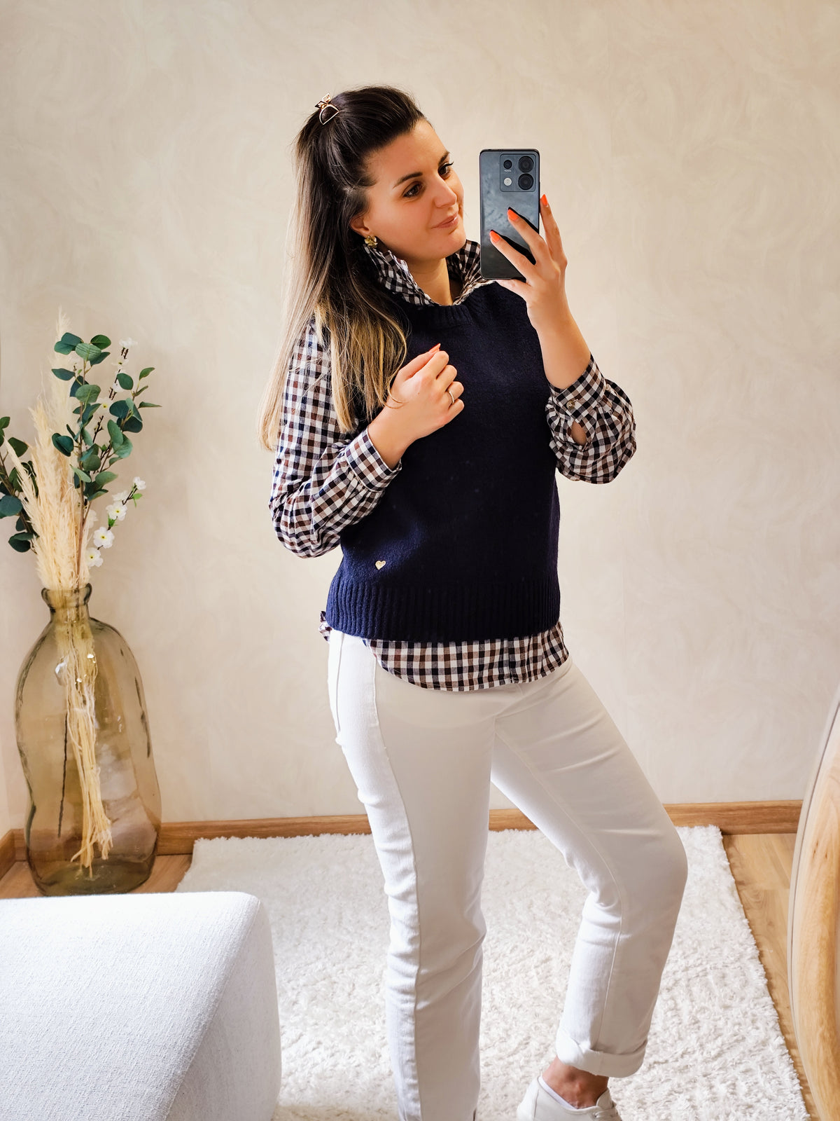 Pull sans manche marine