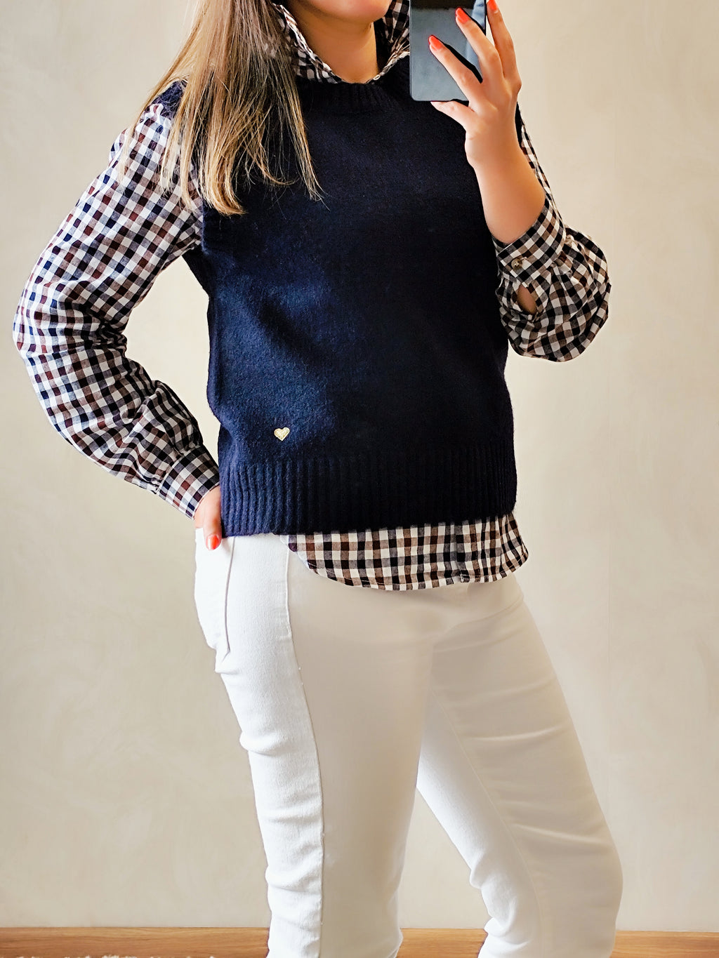 Pull sans manche marine