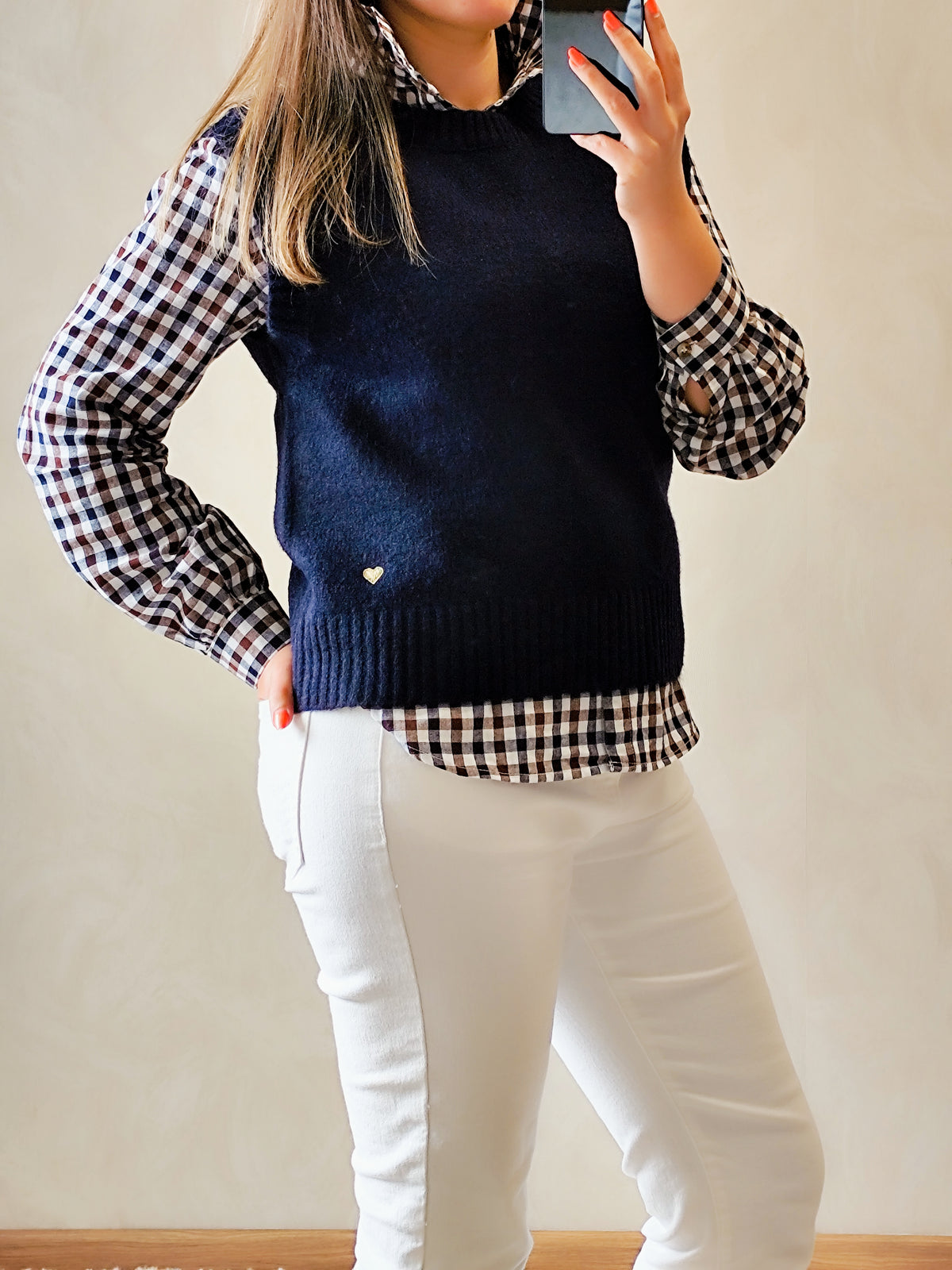Pull sans manche marine