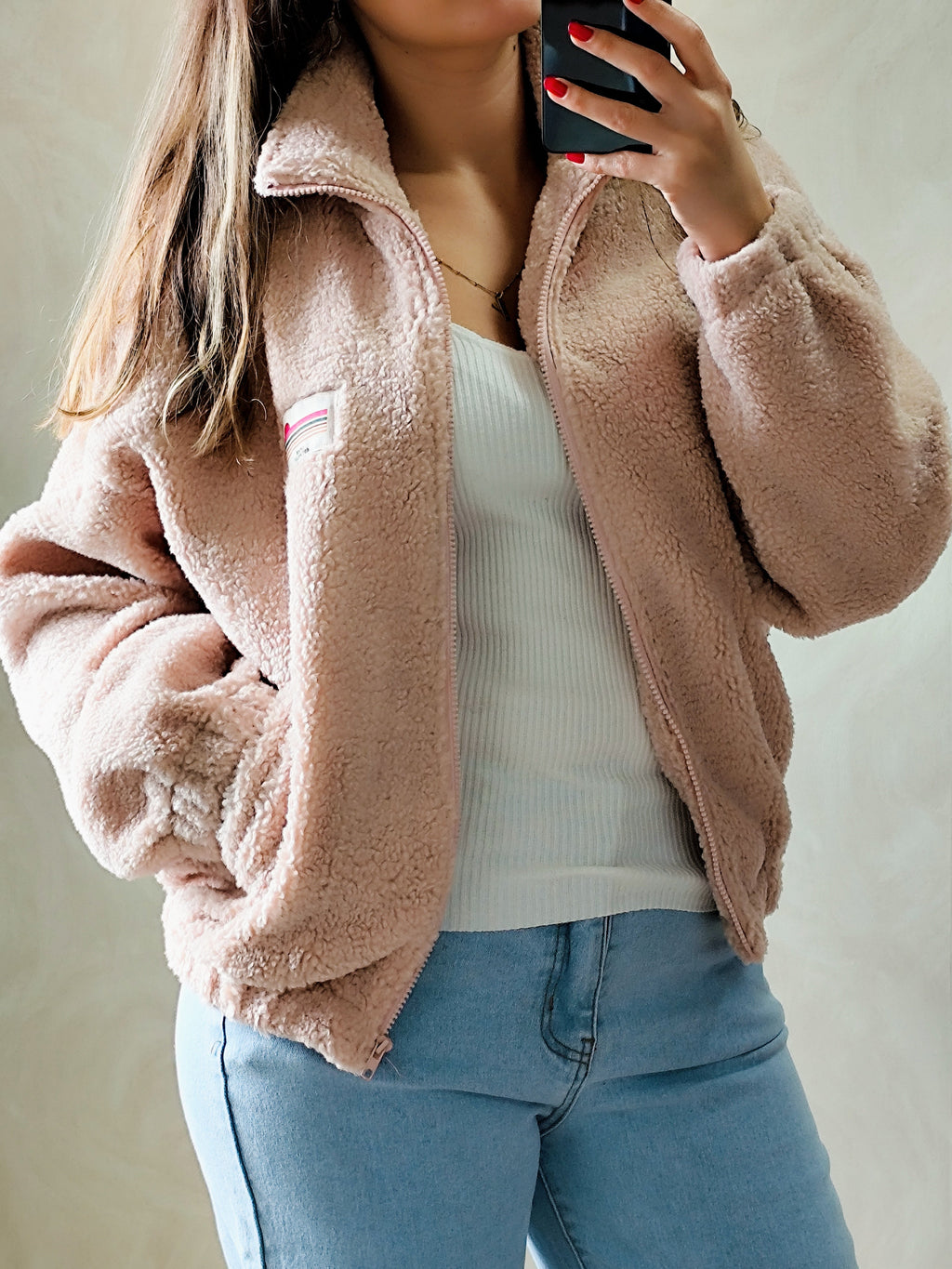 🌸 Veste polaire Léna _ Rose poudré