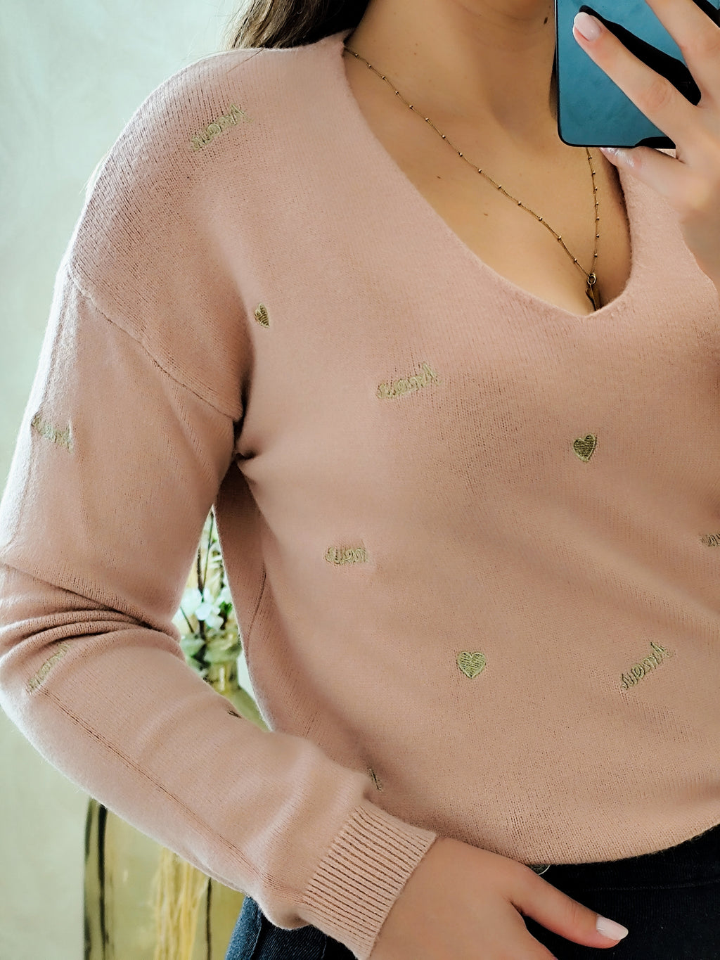 Pull rose Amour