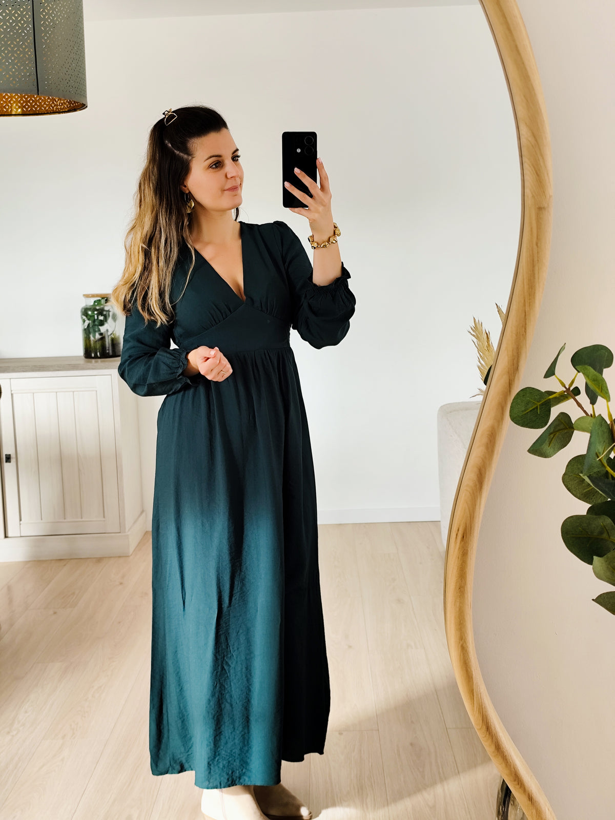 Robe longue Victoire – Vert sapin 💚