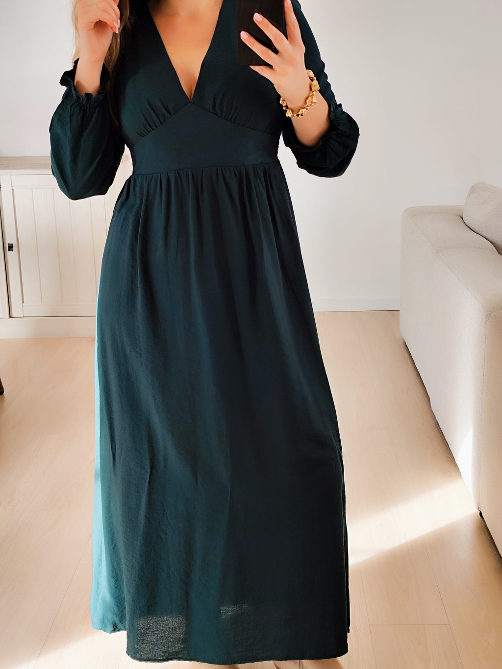 Robe longue Victoire – Vert sapin 💚