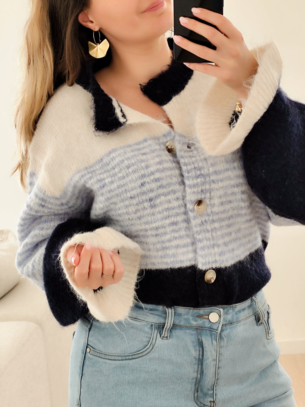 💙 Gilet Soline – Bleu marine
