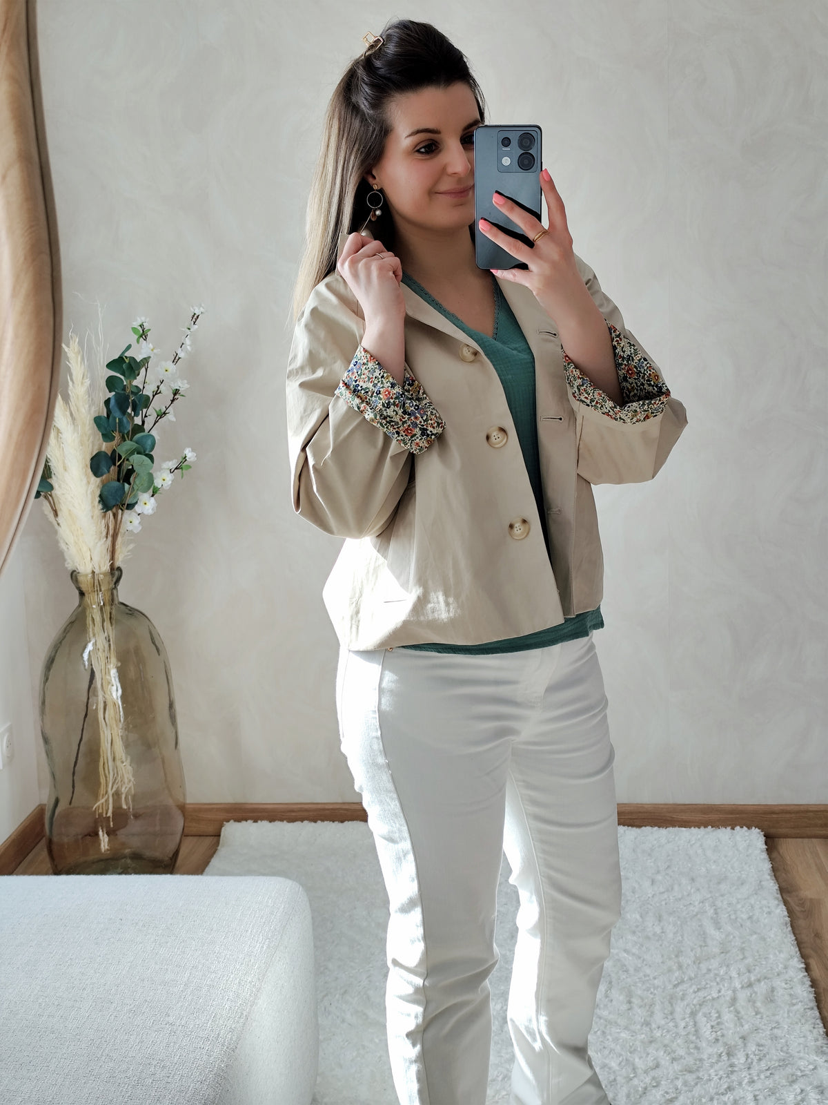 Trench beige imprimé liberty